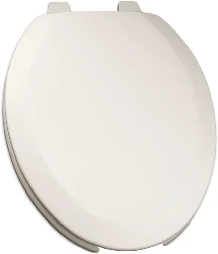 Vista 7 de 1Q1R4-00 Deluxe OFWC Asiento de inodoro de madera moldeada con bisagra Vari-Adjust Lok-Down y accesorios de montaje Quik-Lok, redondo, color blanco