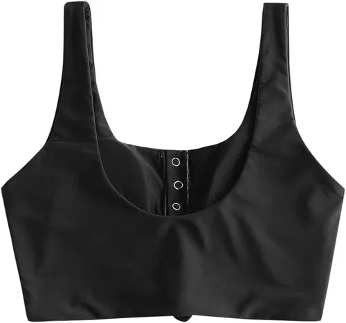 Vista 2 de ZAFUL Parte superior de bikini con nudo frontal para mujer, parte superior tipo tankini con cuello redondo y relleno