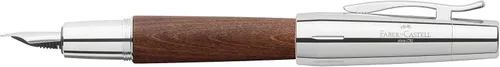 Vista 5 de Faber-Castell e-motion Pluma estilográfica, Madera y Cromo Marrón - Extra Fina Pluma estilográfica de madera de diseño exquisito, con plumín