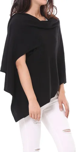 Vista 2 de BRUCERIVER Poncho largo de punto para mujer, mezcla de lana, versátil, multiestilo, chal