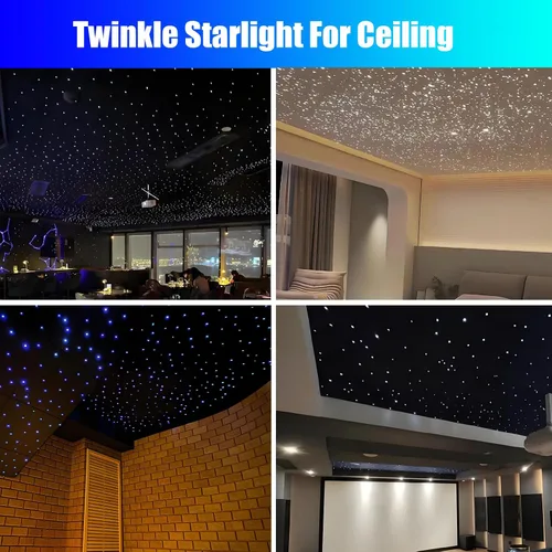 Vista 7 de Car Home Starlight Headliner Star - Kit de luces de techo parpadeantes y activadas por sonido, 200 unidades, 0.03 pulgadas x 9.8 pies, RGBW 16 W