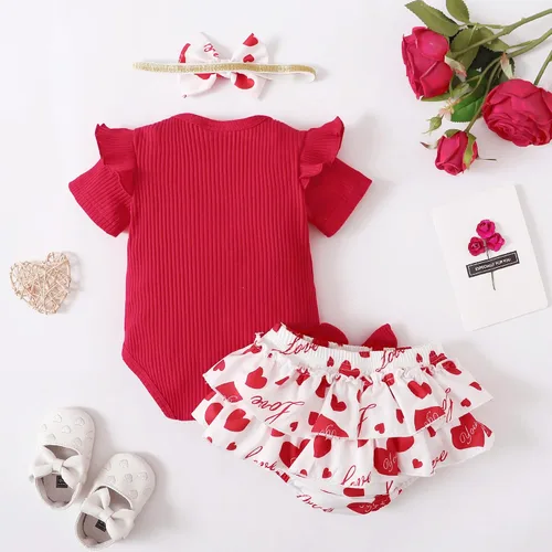 Vista 4 de Conjunto de ropa para bebé recién nacida, conjunto de pantalones cortos, conjunto floral de verano, ropa de bebé linda para niña