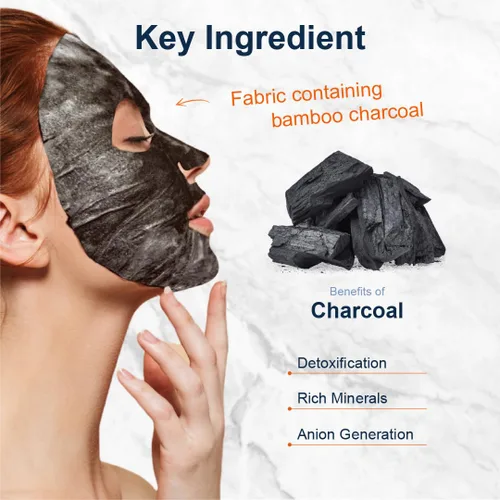 Vista 2 de Máscara de burbujas 02, negra, purificación profunda, de Purederm, carbón (paquete de 10) – Hoja de máscara facial de burbujas para purificación