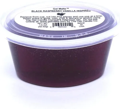 Vista 3 de Paquete de 3 unidades de cera de gel Melts de larga duración con aroma inspirado en vainilla de frambuesa negra para calentadores y quemadores