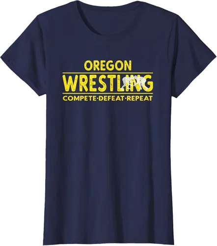 Vista 43 de Oregon Wrestling - Camiseta para competir, derrota, repetir