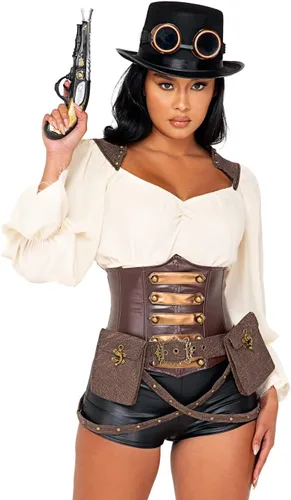 Vista 2 de Roma Costume boys 7pc Industrial Vixen Steampunk Costume