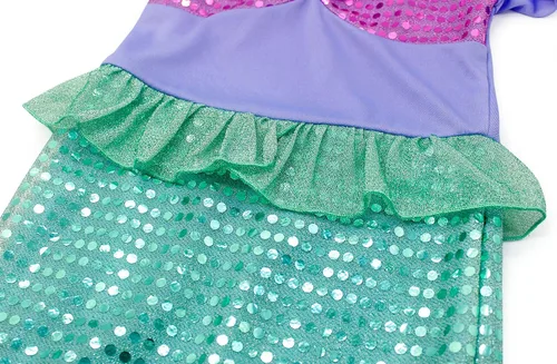 Vista 6 de Eledobby Little Mermaid Dress for Girls Ariel Costume Halloween Outfits Princess Mermaids Dresses Birthday Party Clothes