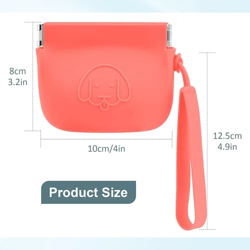 Vista 3 de WALLFID Bolsa de silicona para golosinas de perro, cierre automático, con clicker de entrenamiento para mascotas, bolsa para caminar para perros