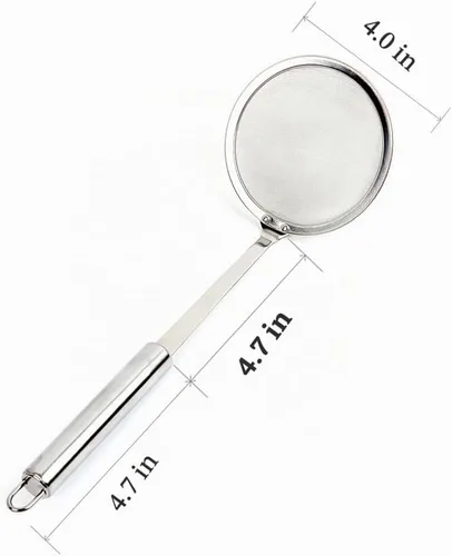 Vista 3 de Cucharón para Olla Caliente Extractor de Grasa - Filtro de Malla Fina de Acero Inoxidable para Eliminar Grasa y Espuma