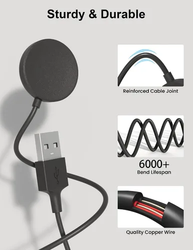 Vista 4 de Cargador compatible con Samsung Galaxy Watch 7/Ultra/FE/6/6 Classic/5/5 Pro/4/4 Classic/3/Active 2/Active Cable de carga USB Cable Dock para Galaxy