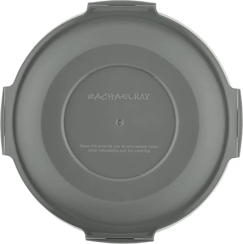 Vista 12 de Rachael Ray Juego de contenedores de almacenamiento de alimentos a prueba de fugas, 10 piezas, transparentes con tapas grises Transparente con tapas