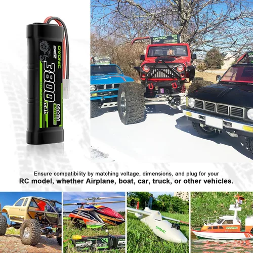 Vista 4 de OVONIC Batería de 7.2V NiMH 3800mAh 6 celdas RC batería con conector TMY