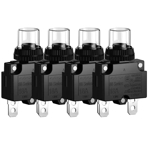 Vista 10 de Interruptores de circuito de 3 amperios, protector de interruptor de sobrecarga térmica serie 88 Restablecimiento manual del botón con terminales