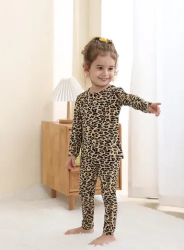 Vista 27 de GUISBY Conjunto de pijama de rayón de bambú para niños y niñas, ajuste cómodo, para uso diario, conjunto de pijama de 2 piezas
