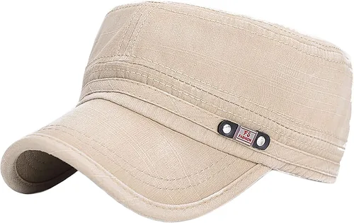 Vista 12 de Gorra militar unisex, estilo cadete, ajustable, de algodón lavado, con parte superior plana, gorra de béisbol