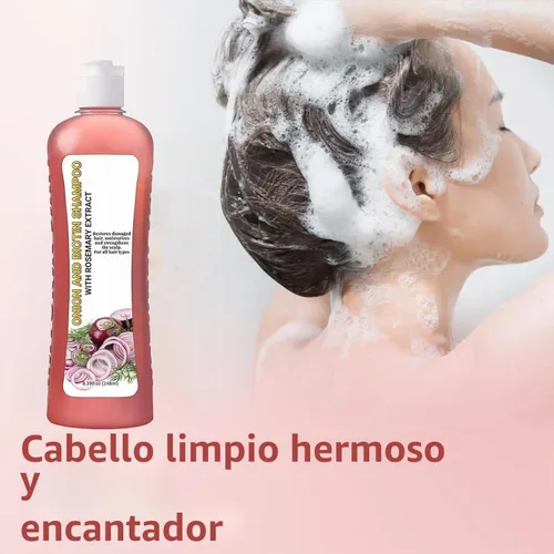 Vista 5 de Champú de cebolla y romero, champú de cebolla, sin sulfato, 8.4 fl oz