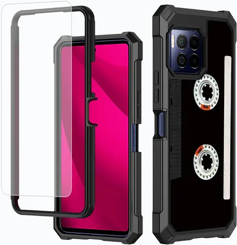 Vista 48 de Funda para T-Mobile Revvl 7 de 6.6 pulgadas con protector de pantalla, policarbonato duro de doble capa resistente y TPU suave a prueba de golpes