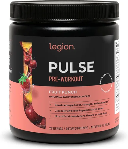 Vista 10 de LEGION Pulse Pre Workout - Bebida preentrenamiento de óxido nítrico totalmente natural para aumentar la energía, sin creatina, endulzada