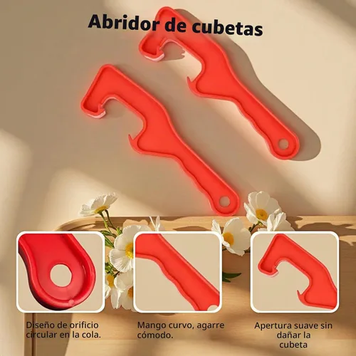 Vista 3 de Herramienta para abridor de latas de pintura de 5 galones, plástico rojo resistente para abrir sin esfuerzo latas de pintura selladas, a prueba