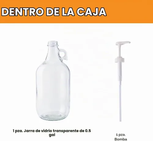 Vista 2 de Dispensador de detergente para ropa de vidrio con bomba Jarra de medio galón 64 oz Food-grade Laundry Detergent Pump Dispenser with airtight