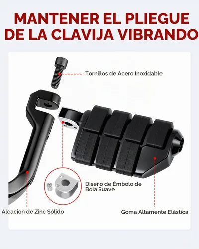 Vista 5 de Benlari Estriberas de Carretera de 1 pulgada 1-1/4 pulgadas Estriberas de Acero Inoxidable 304 Largas Anguladas Ajustables Compatibles con Harley