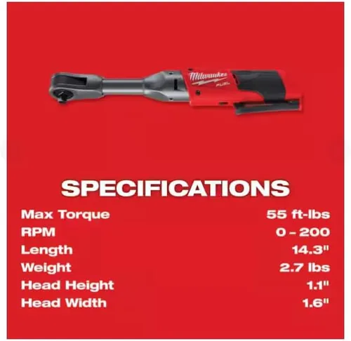 Vista 6 de Milwaukee 2560-20 M12 Combustible, Trinquete extendido de 3/8" (herramienta básica)