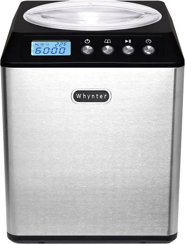 Vista 2 de Whynter ICM-201SB - Máquina de helado con compresor automático vertical de 2.1 cuartos de galón con cuenco de acero inoxidable en negro y libro