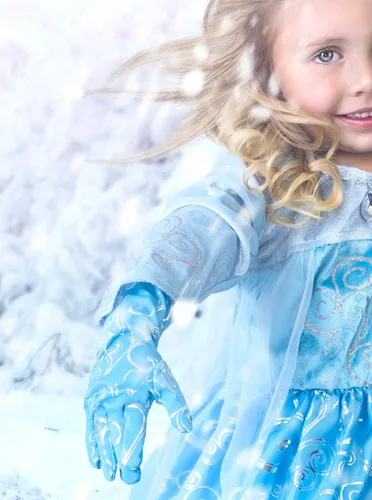 Vista 2 de Little Adventures Guantes de princesa para niños hasta el codo (azul hielo)