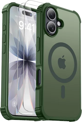 Vista 36 de Funda para iPhone Air [compatible con MagSafe] [2 protectores de pantalla] [prueba de caídas de grado militar] Funda magnética resistente
