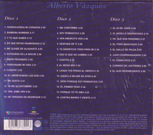Vista 2 de Alberto Vazquez "Versiones Originales: 37 Greatest Hits" 100 Anos De Musica