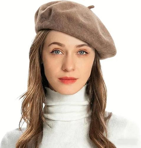 Vista 54 de ZLYC Boina Francesa de Lana Sombrero Color Sólido Gorra Boina para Mujeres y Niñas Amarillo básico
