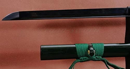 Vista 3 de Espada ninja samurai japonesa GLW de 41 pulgadas hecha a mano de acero negro con hoja afilada