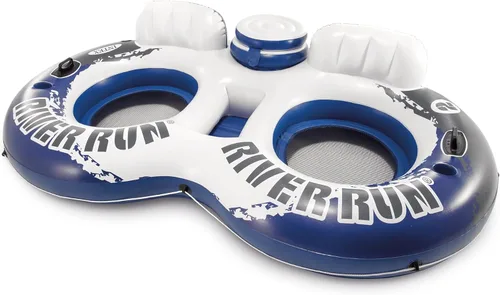 Vista 12 de INTEX 56825EP River Run 1 - Salón flotante inflable: respaldo cómodo, portavasos integrados, asas de agarre duraderas, cuerda de agarre completa