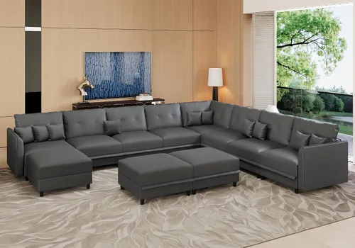 Vista 11 de LLappuil Sofá modular modular grande de 21 asientos con almacenamiento Gris