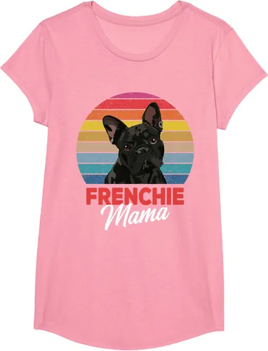 Vista 82 de Frenchie Mama - Camiseta divertida de regalo para niñas y perros Bulldog Francés, Negro, S