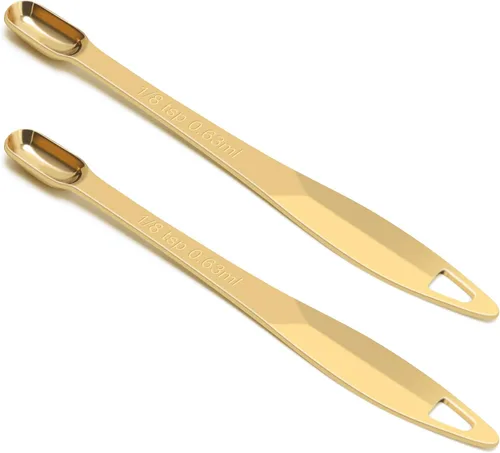 Vista 12 de 2 piezas de 1 cucharadita (0.2 onzas líquidas 1 cucharadita 1/3 cucharadas 5 cc 1/6 oz) cuchara medidora de acero inoxidable, cuchara