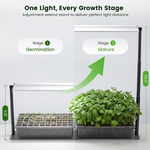 Vista 4 de Luz de cultivo inicial de semillas de 50 W con soporte