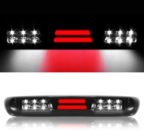Vista 35 de Reemplazo para Ford F-250 F-350 F-450 F-550 Super Duty/Ford Ranger 1993-2011 Lente de humo LED cromado carcasa trasera de montaje alto 3ª tercera