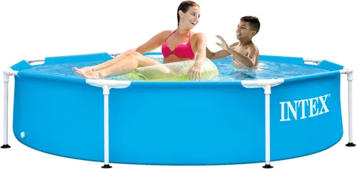 Vista 12 de Intex 28200EH - Piscina redonda de 10 pies x 30 pulgadas para 4 personas, marco de metal para exteriores, sobre el suelo, con fácil instalación