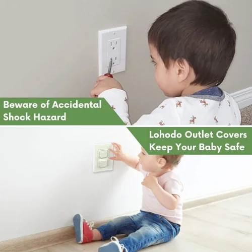 Vista 2 de Cubiertas de salida para bebés, protectores de enchufe de seguridad para niños, difíciles de quitar para niños pequeños, protector de descarga