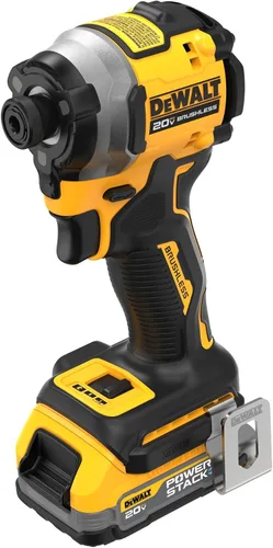 Vista 6 de DEWALT Kit de taladro de impacto inalámbrico ATOMIC de 20 V, 1/4 de pulgada, batería y cargador incluidos (DCF850E1)