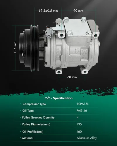 Vista 8 de SCITOO Bomba de compresor de CA 10246C 1995-2004 compatible para Toyota Tacoma 3.4L
