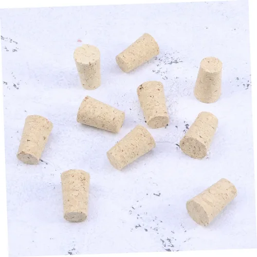 Vista 5 de Elegantes tapones de madera para botellas de vino, 10 unidades, tapones de corcho natural para vino Beige Straight Cork Design, Maintains Natural