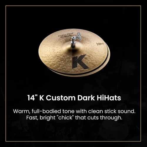 Vista 3 de Avedis Zildjian Company K Custom Dark - Paquete de platillos (4 piezas)