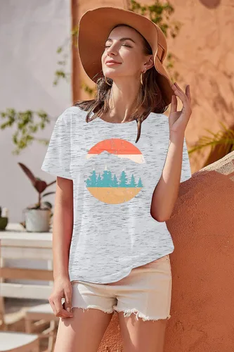 Vista 5 de Camiseta de aventura para mujer, para senderismo, senderismo, entrenamiento, casual, al aire libre, atlética, de manga corta