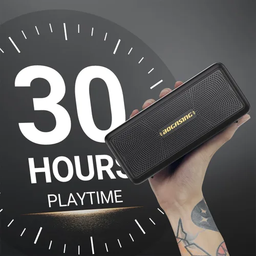 Vista 4 de BOGASING Altavoces Bluetooth, altavoz inalámbrico portátil M5 con sonido estéreo fuerte de 40 W y graves intensos, tiempo de reproducción de 30