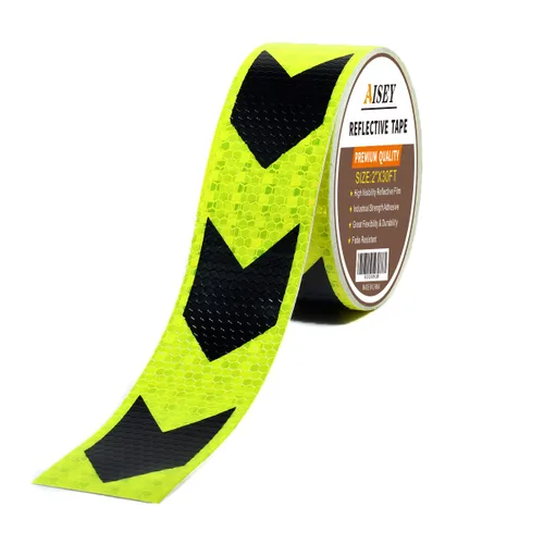 Vista 6 de AISEY Cinta de seguridad reflectante (amarillo oro/negro, 2 "x 30 pies)