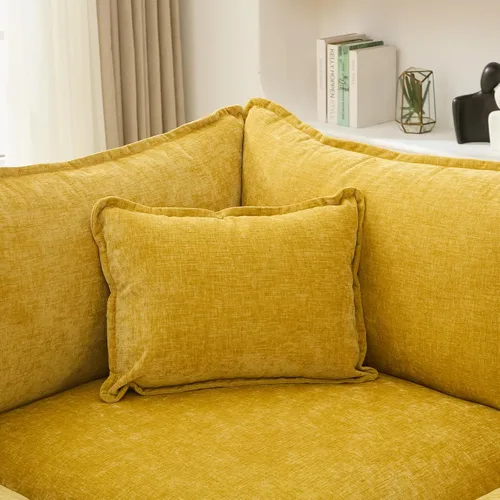 Vista 23 de Sofá Seccional, Sofá Modular Cloud con Otomana, Sofás Cama de Asiento Profundo con Almohadas Decorativas, Cómodo Sofá de Dos Plazas de Chenilla