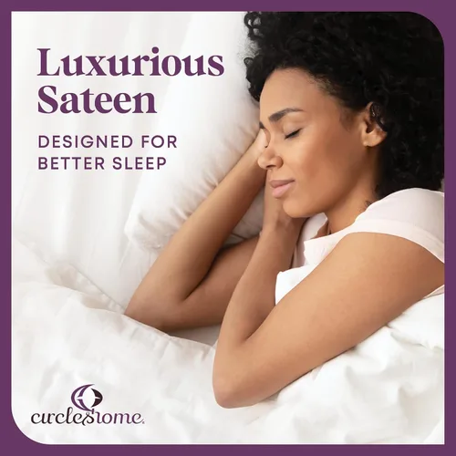 Vista 6 de CirclesHome Fundas de almohada de tamaño estándar, fundas de almohada de mezcla de algodón satinado, fundas de almohada suaves y cómodas, protegen