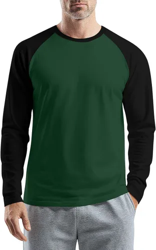 Vista 27 de Camisas de manga larga para hombre, camiseta casual de cuello redondo, suave, elástica, M-3XL